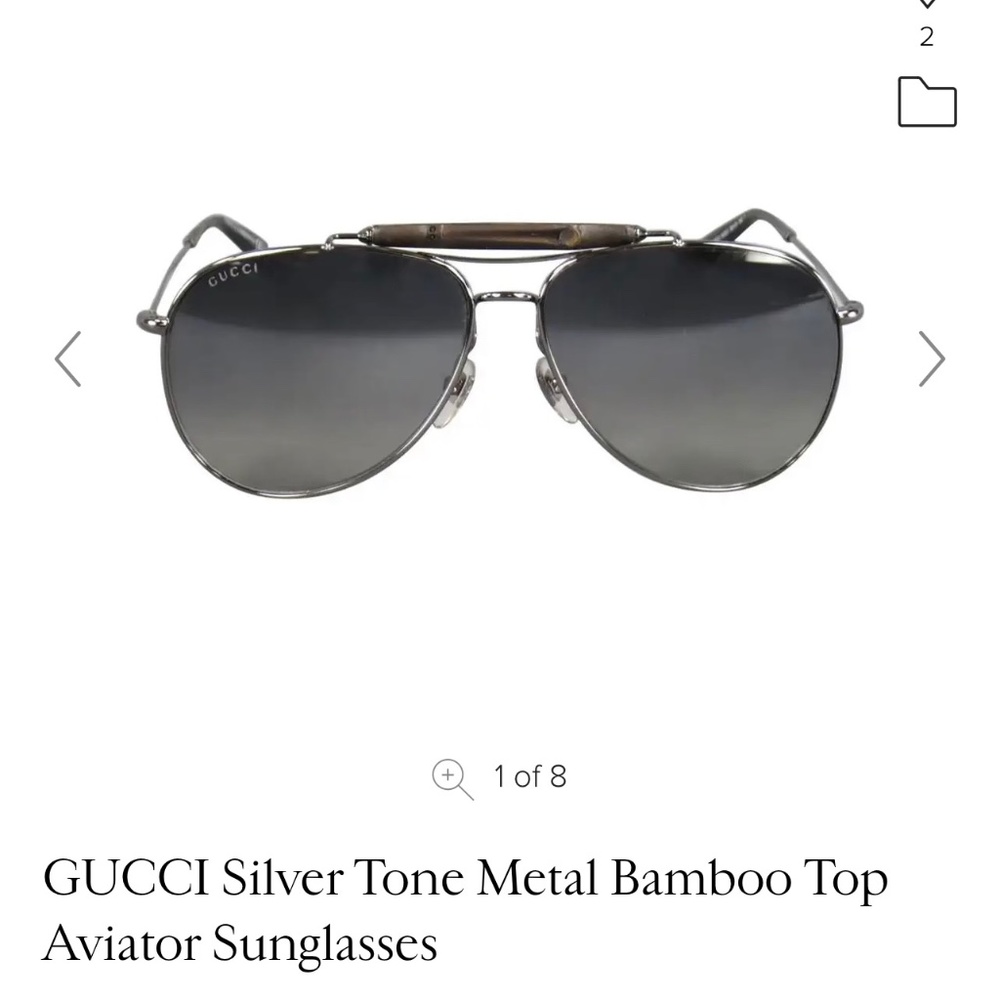 Limited edition Gucci aviators with black bamboo detail.